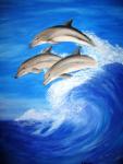Delfine Ölbild